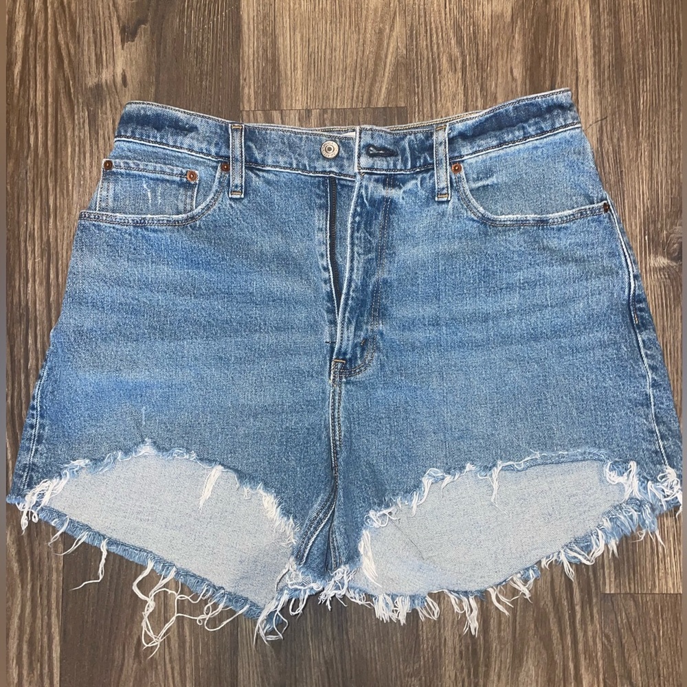 Abercrombie & Fitch Blue Jean Shorts Frayed Hem